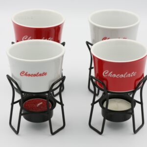 4 petits caquelons individuels à fondue au chocolat